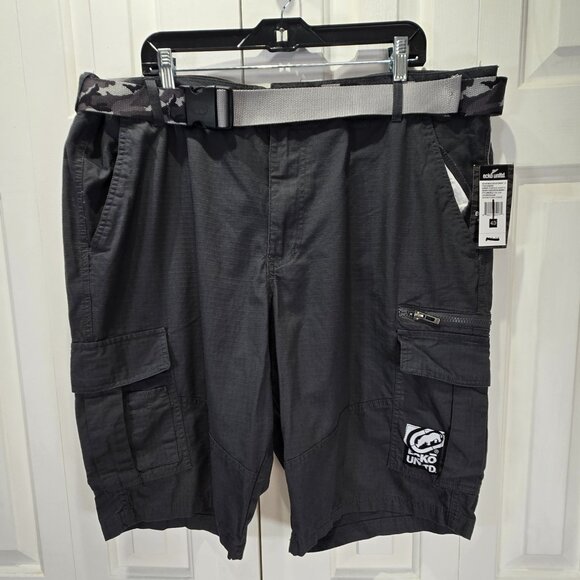 NWT Gray Cargo Shorts with Side Zipper Pockets – Size 40 - Picture 1 of 7